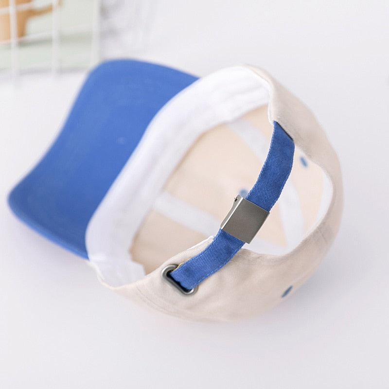 Arriere casquette smiley enfant bleue