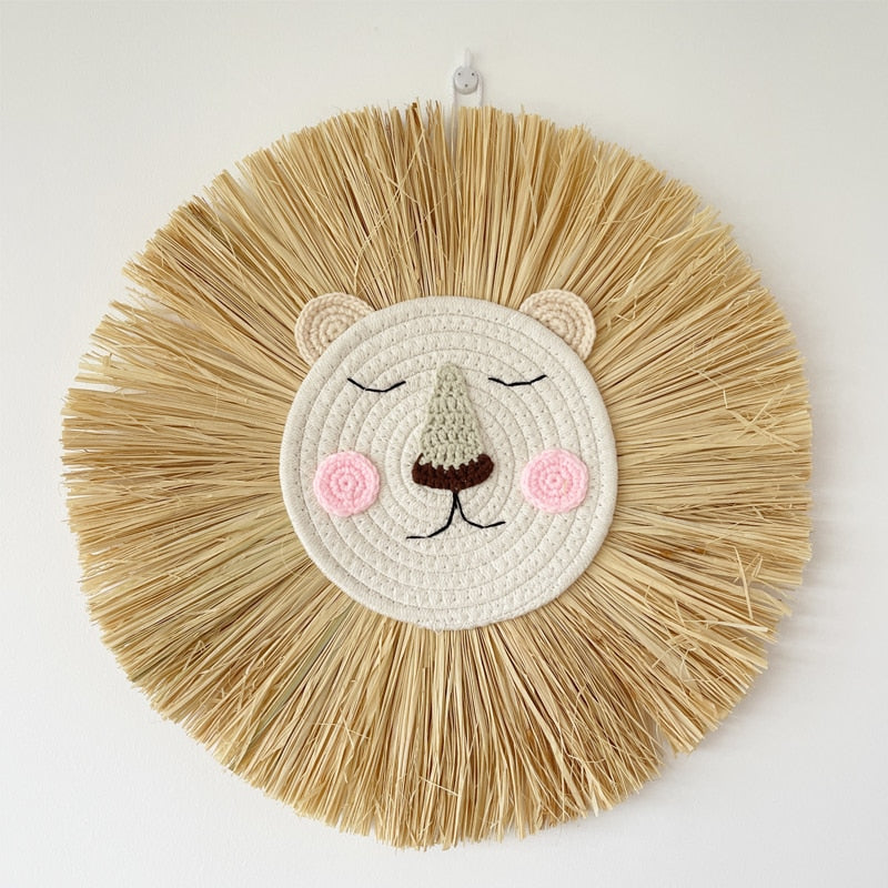 Tete de lionne en raphia