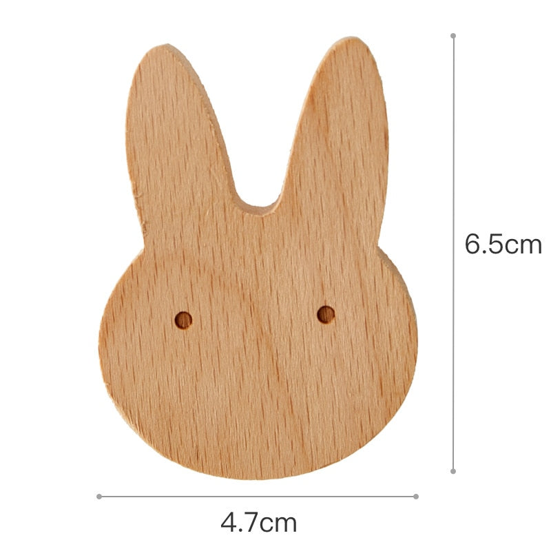 Patère animaux bois lapin