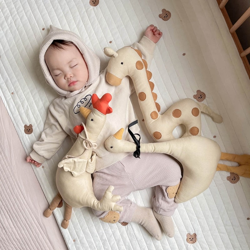 Doudou girafe en coton