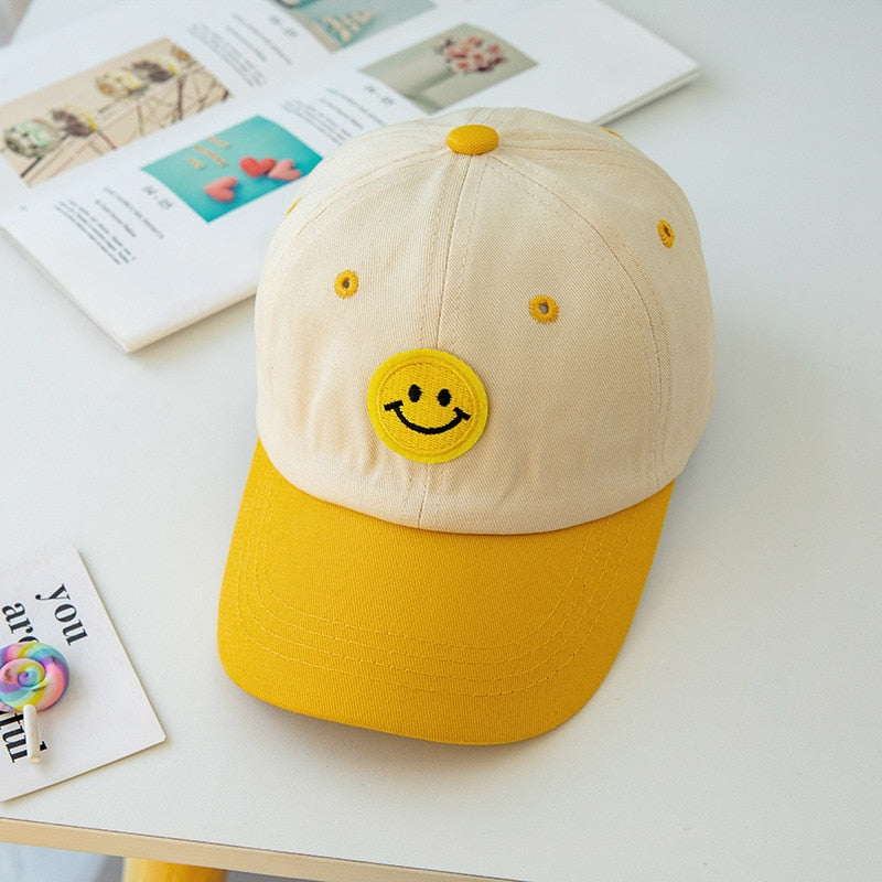 Casquette smiley enfant jaune
