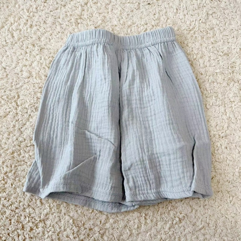 short gaze de coton gris