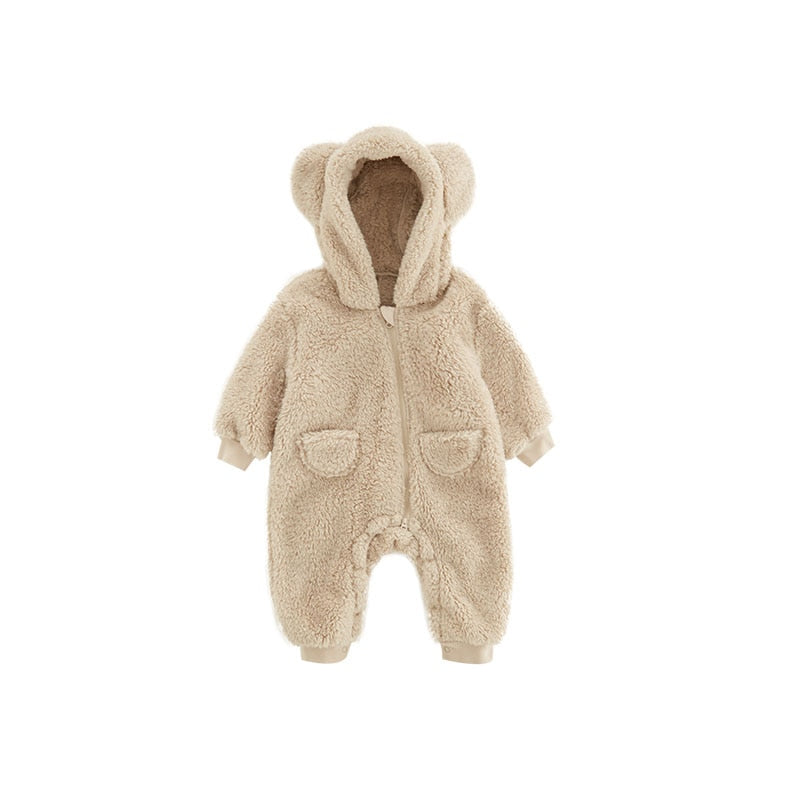 Combinaison pilote bébé ours beige