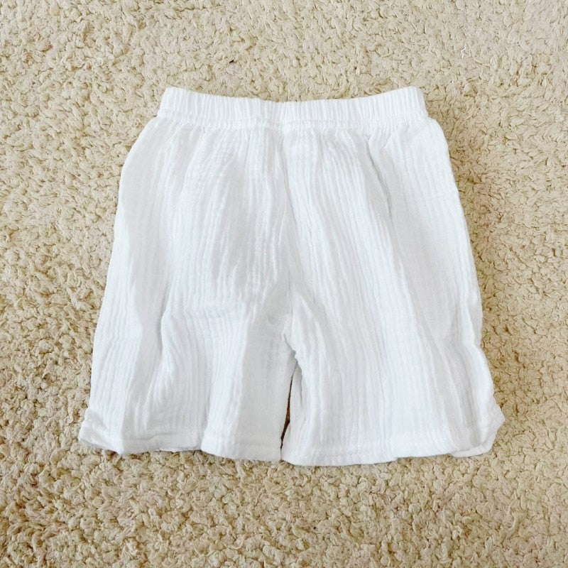 short gaze de coton blanc