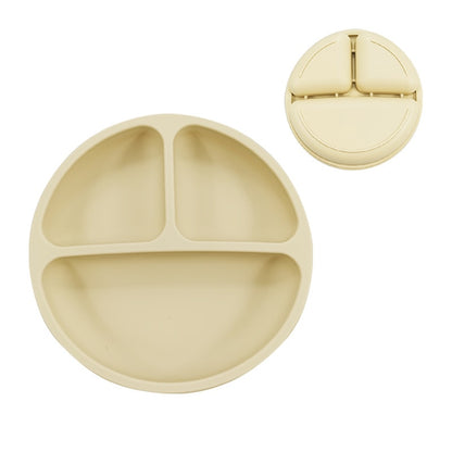 Assiette compartiments bébé en silicone beige