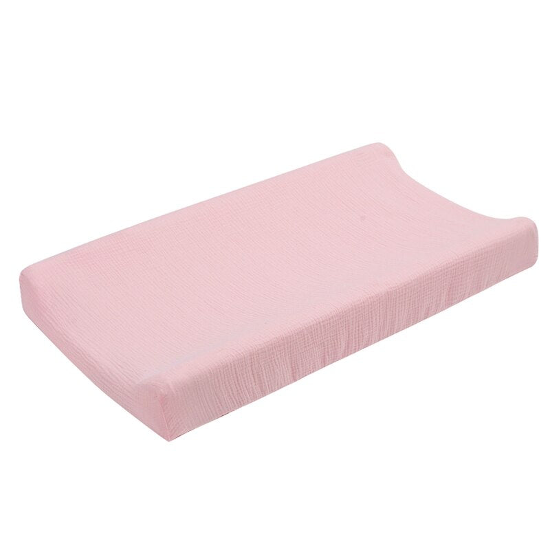 housse matelas à langer gaze de coton rose