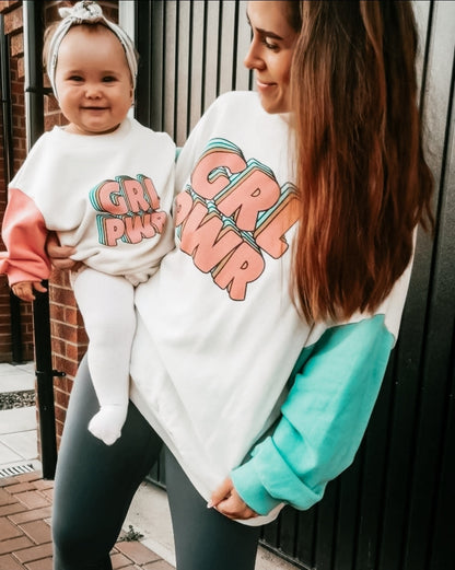 Sweat Girl Power assortis fille et maman