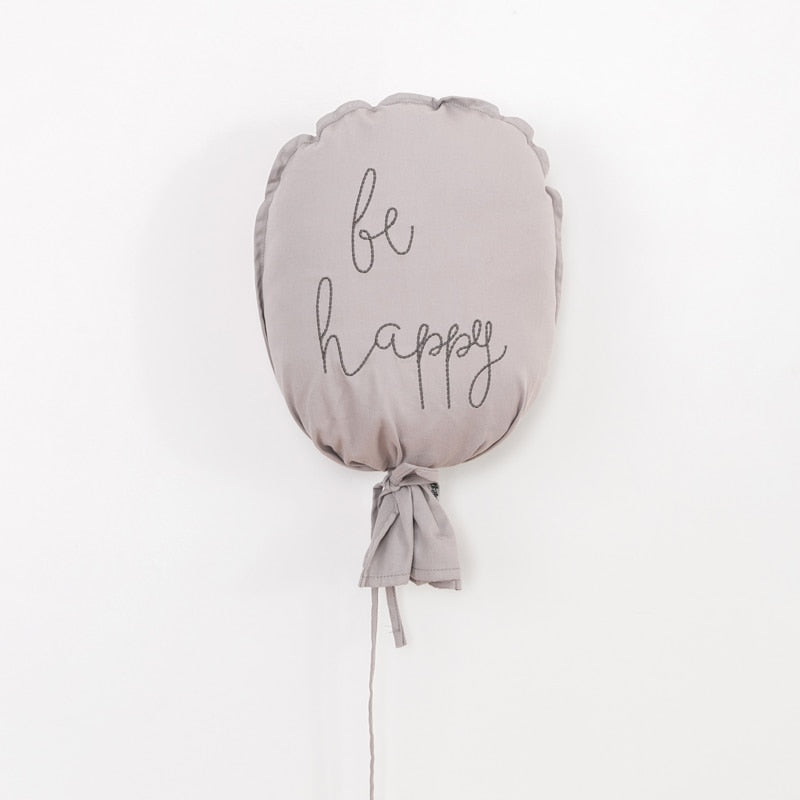 ballon mural bébé Be Happy gris